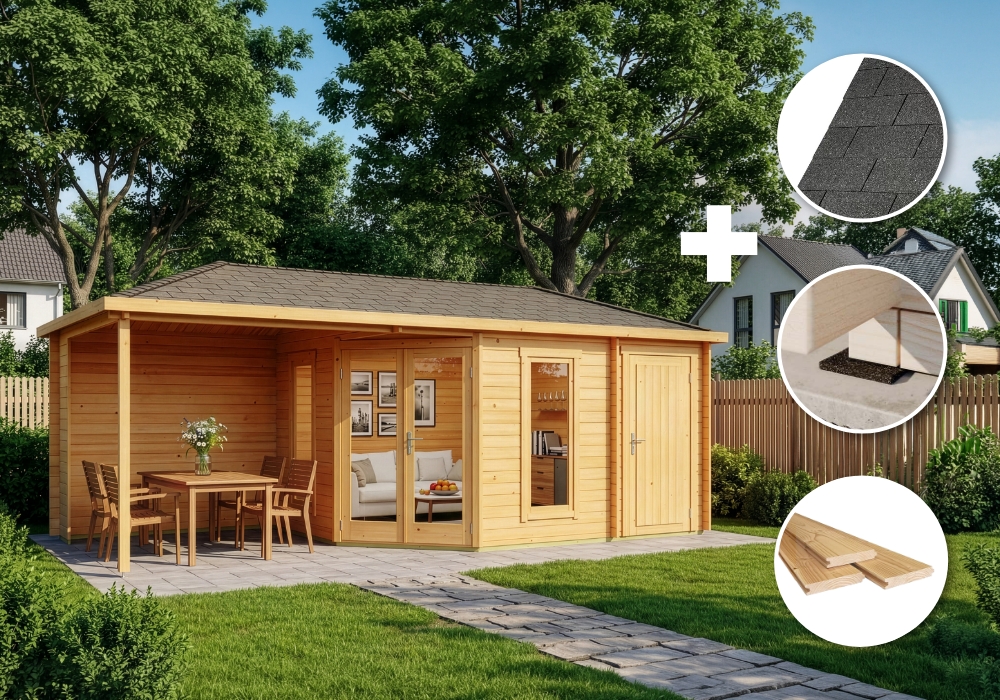 ECO Set - 5-Eck Gartenhaus Liwa mit Anbau - imprägniert Unkategorisiert online kaufen ECO Set - 5-Eck Gartenhaus Liwa mit Anbau - imprägniert Unkategorisiert online kaufen
